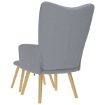 vidaXL Scaun de relaxare cu taburet, gri deschis, textil vidaXL Scaun de relaxare cu taburet, gri deschis, textil