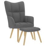 vidaXL Scaun de relaxare cu taburet, gri deschis, textil vidaXL Scaun de relaxare cu taburet, gri deschis, textil