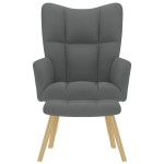 vidaXL Scaun de relaxare cu taburet, gri deschis, textil vidaXL Scaun de relaxare cu taburet, gri deschis, textil