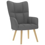 vidaXL Scaun de relaxare cu taburet, gri deschis, textil vidaXL Scaun de relaxare cu taburet, gri deschis, textil