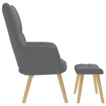 vidaXL Scaun de relaxare cu taburet, gri deschis, textil vidaXL Scaun de relaxare cu taburet, gri deschis, textil