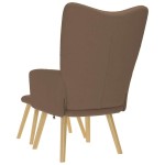 vidaXL Scaun de relaxare cu taburet, maro, textil vidaXL Scaun de relaxare cu taburet, maro, textil