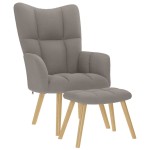 vidaXL Scaun de relaxare cu taburet, gri taupe, textil vidaXL Scaun de relaxare cu taburet, gri taupe, textil