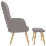 vidaXL Scaun de relaxare cu taburet, gri taupe, textil vidaXL Scaun de relaxare cu taburet, gri taupe, textil