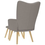 vidaXL Scaun de relaxare cu taburet, gri taupe, textil vidaXL Scaun de relaxare cu taburet, gri taupe, textil