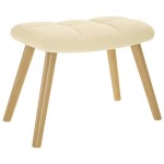 vidaXL Scaun de relaxare cu taburet, crem, textil vidaXL Scaun de relaxare cu taburet, crem, textil