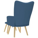 vidaXL Scaun de relaxare cu taburet, albastru, textil vidaXL Scaun de relaxare cu taburet, albastru, textil