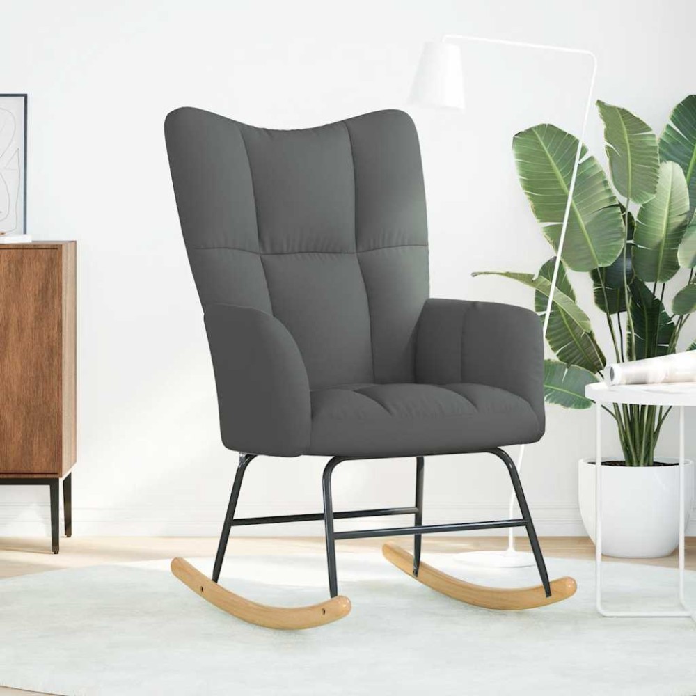 vidaXL Scaun balansoar, gri închis, material textil