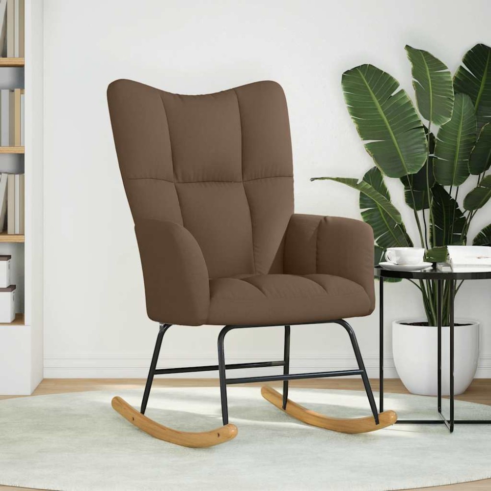 vidaXL Scaun balansoar, maro, material textil