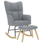vidaXL Scaun balansoar cu taburet, gri deschis, textil vidaXL Scaun balansoar cu taburet, gri deschis, textil