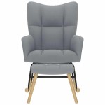 vidaXL Scaun balansoar cu taburet, gri deschis, textil vidaXL Scaun balansoar cu taburet, gri deschis, textil