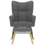 vidaXL Scaun balansoar cu taburet, gri închis, textil