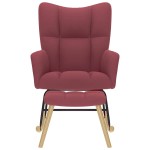 vidaXL Scaun balansoar cu taburet, roșu vin, material textil vidaXL Scaun balansoar cu taburet, roșu vin, material textil