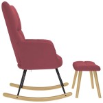 vidaXL Scaun balansoar cu taburet, roșu vin, material textil vidaXL Scaun balansoar cu taburet, roșu vin, material textil