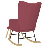 vidaXL Scaun balansoar cu taburet, roșu vin, material textil vidaXL Scaun balansoar cu taburet, roșu vin, material textil