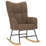 vidaXL Scaun balansoar cu suport picioare, maro, material textil vidaXL Scaun balansoar cu suport picioare, maro, material textil