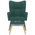 vidaXL Scaun balansoar cu taburet, verde închis, textil vidaXL Scaun balansoar cu taburet, verde închis, textil