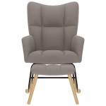vidaXL Scaun balansoar cu taburet, gri taupe, material textil vidaXL Scaun balansoar cu taburet, gri taupe, material textil
