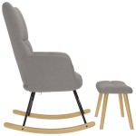 vidaXL Scaun balansoar cu taburet, gri taupe, material textil vidaXL Scaun balansoar cu taburet, gri taupe, material textil