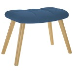 vidaXL Scaun balansoar cu taburet, albastru, material textil vidaXL Scaun balansoar cu taburet, albastru, material textil