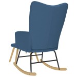 vidaXL Scaun balansoar cu taburet, albastru, material textil vidaXL Scaun balansoar cu taburet, albastru, material textil