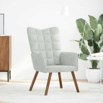 vidaXL Scaun de relaxare, gri deschis, catifea