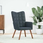 vidaXL Scaun de relaxare, gri închis, catifea