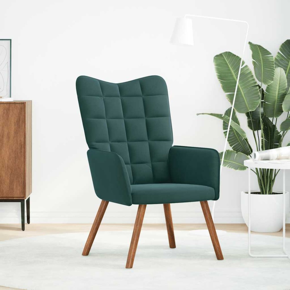 vidaXL Scaun de relaxare, verde închis, catifea