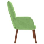 vidaXL Scaun de relaxare, verde deschis, catifea vidaXL Scaun de relaxare, verde deschis, catifea