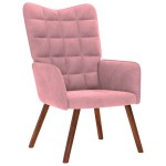 vidaXL Scaun de relaxare, roz, catifea vidaXL Scaun de relaxare, roz, catifea