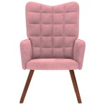 vidaXL Scaun de relaxare, roz, catifea vidaXL Scaun de relaxare, roz, catifea