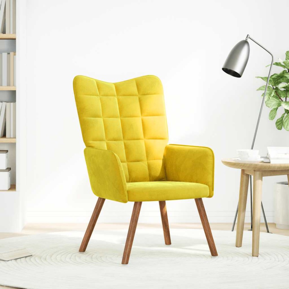 vidaXL Scaun de relaxare catifea galbena