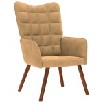 vidaXL Scaun de relaxare, maro, catifea vidaXL Scaun de relaxare, maro, catifea