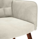 vidaXL Scaun de relaxare, crem, catifea