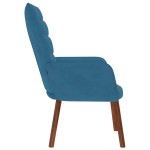 vidaXL Scaun de relaxare, albastru, catifea vidaXL Scaun de relaxare, albastru, catifea