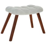 vidaXL Scaun de relaxare cu taburet, gri deschis, catifea vidaXL Scaun de relaxare cu taburet, gri deschis, catifea