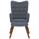 vidaXL Scaun de relaxare cu taburet, gri închis, catifea vidaXL Scaun de relaxare cu taburet, gri închis, catifea