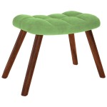 vidaXL Scaun de relaxare cu taburet, verde deschis, catifea