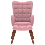 vidaXL Scaun de relaxare cu taburet, roz, catifea