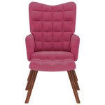 vidaXL Scaun de relaxare cu taburet, roșu vin, catifea