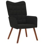 vidaXL Scaun de relaxare cu taburet, negru, catifea vidaXL Scaun de relaxare cu taburet, negru, catifea