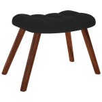 vidaXL Scaun de relaxare cu taburet, negru, catifea vidaXL Scaun de relaxare cu taburet, negru, catifea