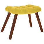 vidaXL Scaun de relaxare cu scaun catifea galbenă vidaXL Scaun de relaxare cu scaun catifea galbenă