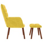 vidaXL Scaun de relaxare cu scaun catifea galbenă vidaXL Scaun de relaxare cu scaun catifea galbenă