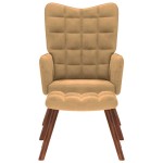 vidaXL Scaun de relaxare cu taburet, maro, catifea vidaXL Scaun de relaxare cu taburet, maro, catifea