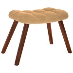 vidaXL Scaun de relaxare cu taburet, maro, catifea vidaXL Scaun de relaxare cu taburet, maro, catifea