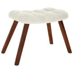 vidaXL Scaun de relaxare cu scaun catifea crem vidaXL Scaun de relaxare cu scaun catifea crem