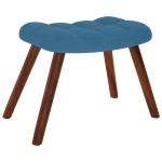 vidaXL Scaun de relaxare cu taburet, albastru, catifea vidaXL Scaun de relaxare cu taburet, albastru, catifea