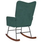 vidaXL Scaun balansoar, verde închis, catifea vidaXL Scaun balansoar, verde închis, catifea