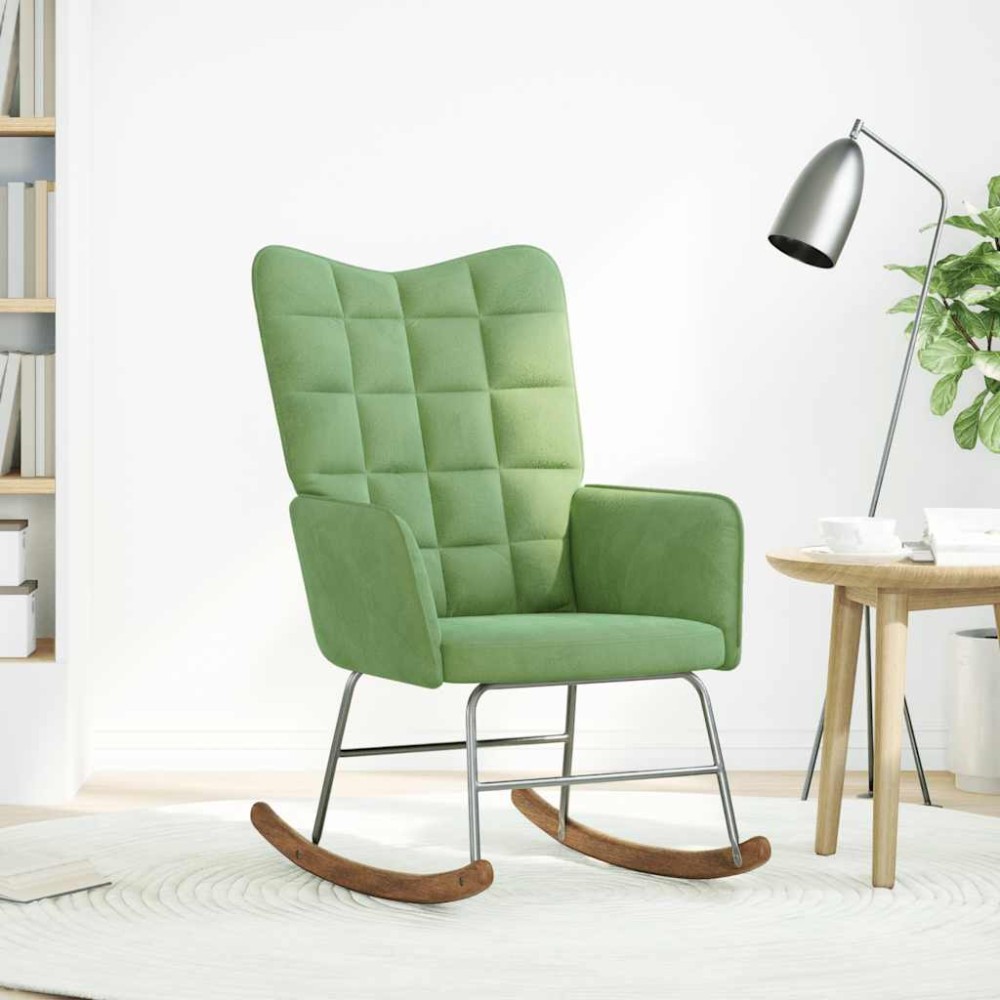 vidaXL Scaun balansoar, verde deschis, catifea